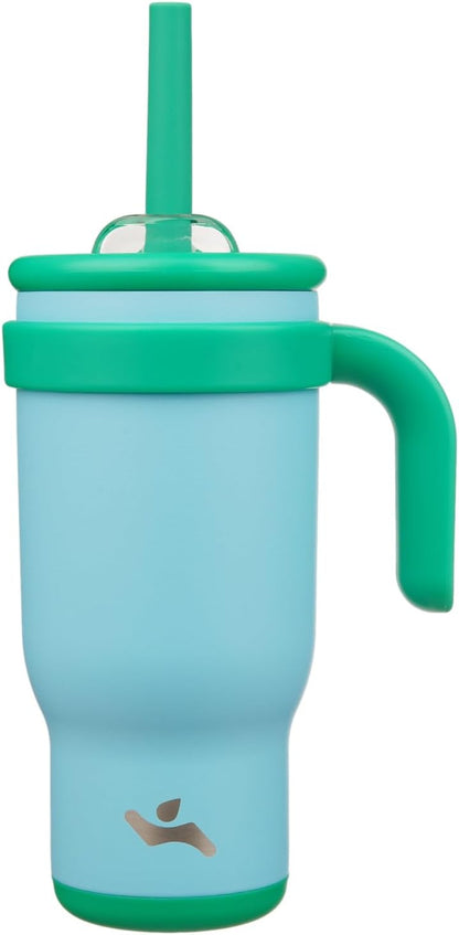 Konokyo 30 oz Tumbler with Side Handle, Insulated Water Bottle with Straw and 2 in 1 Lid, Stainless Steel Cup Travel Coffee Mug for Sports Office Gym,Purple