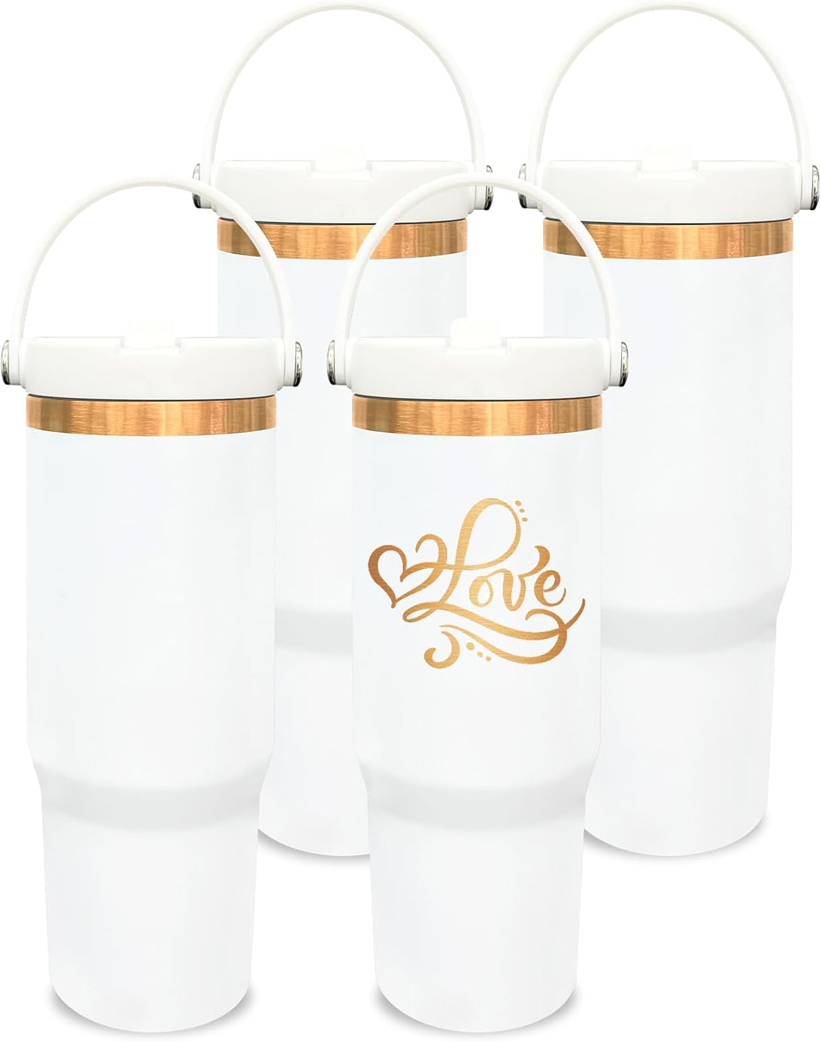 30 oz Tumbler Bulk with Handle and Straw, Vacuum Insulated Tumblers with Flip Straw and Top Handle, Leakproof Powder Coated Tumbler, Stainless Steel Travel Mug for Coffee (Black, 1 Pack)
