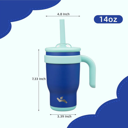 Konokyo 30 oz Tumbler with Side Handle, Insulated Water Bottle with Straw and 2 in 1 Lid, Stainless Steel Cup Travel Coffee Mug for Sports Office Gym,Purple