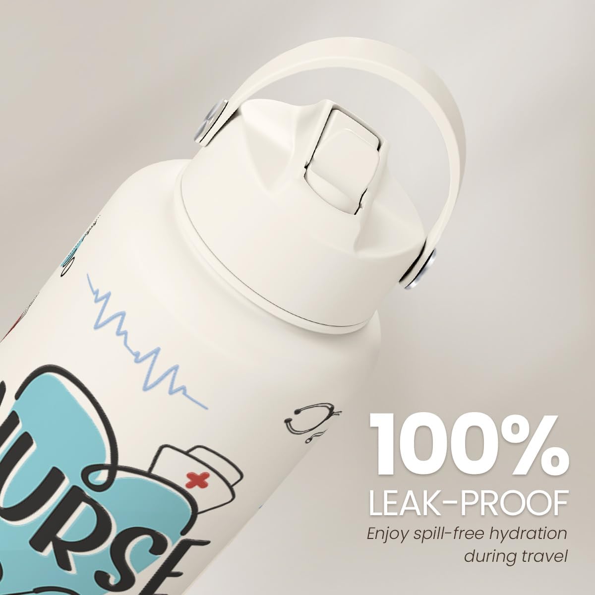 SANDJEST Pickleball Gift for Women, Water Bottle Stainless Steel 32oz with Lid & Straw, Sport Insulated Bottles Gifts for Girls Friends Teens Birthday Christmas