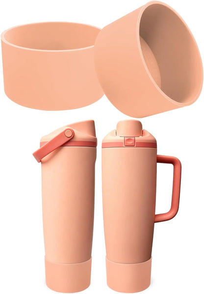2PCS Silicone Boots for Owala 30oz & 40oz FreeSip Sway Bottles & Tumblers – Non-Slip, Scratch-Resistant, Stability Enhancer for Owala Accessories (Eucalyptus Green) - Colors A