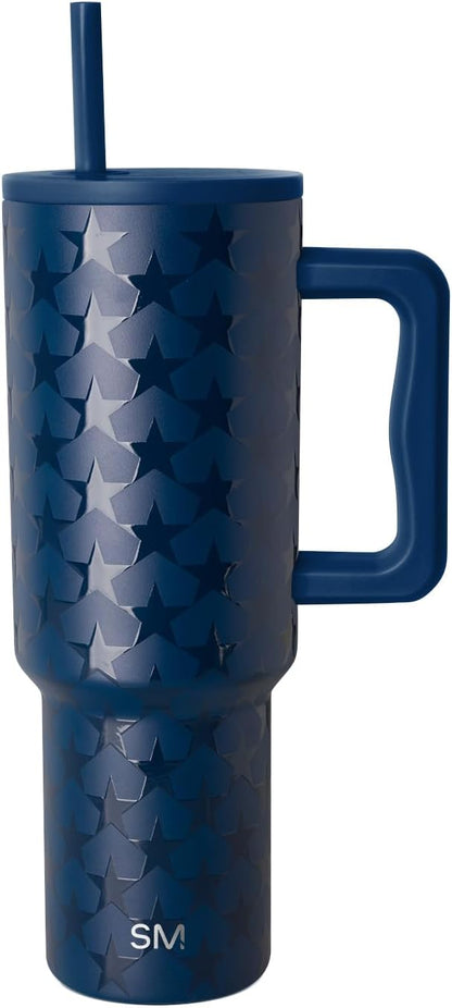 Simple Modern 40 oz Trek Tumbler with Handle and Straw Lid | Cup Holder Friendly Insulated Stainless Steel Travel Mug | Sea Glass Sage - Colors A