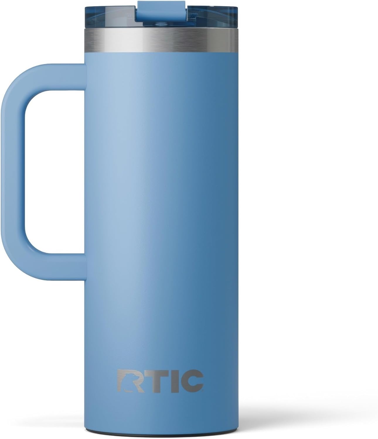 RTIC 20oz Road Trip Travel Mug with Lid and Handle, Ceramic Lined, Insulated, Stainless Steel, Metal, Double Wall Vacuum-Insulation, Portable Coffee, Tea Cup for Hot and Cold Drink, Black