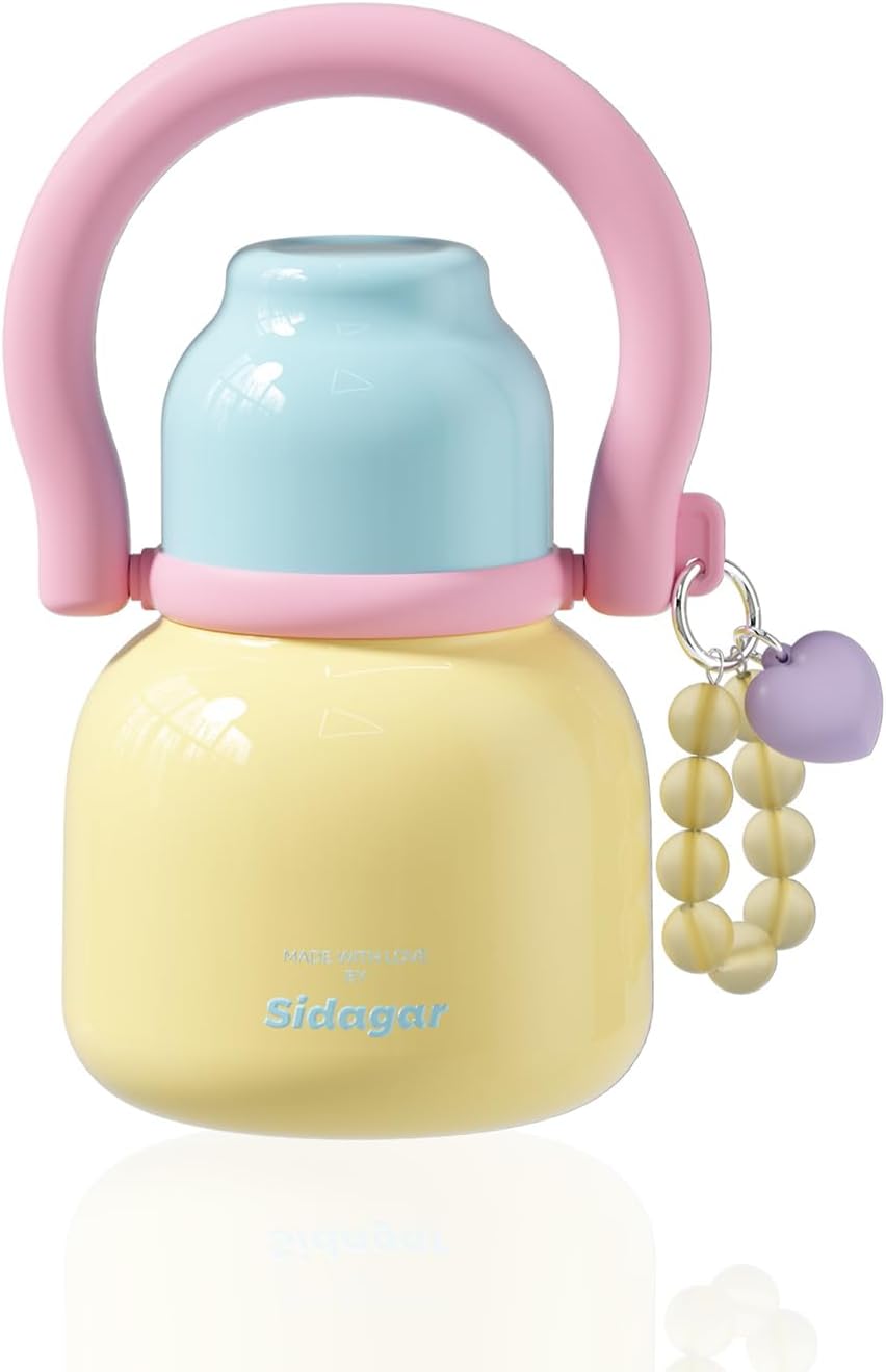 22 oz Water Bottle with Straw and Bowl, Unique Insulated Stainless Steel Tumbler, Spill-proof Reusable BPA-Free Cup, Pilates Wellness Study Travel, with Bonus Strap - Chocolate Black