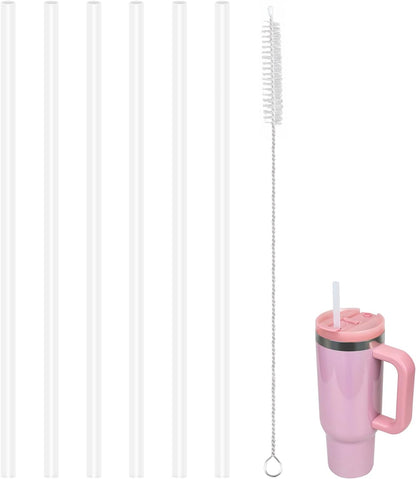 Replacement Straws Compatible With RTIC 30 oz Ceramic Lined Road Trip Tumbler, with 1 Brush (6 Pack for 30oz)