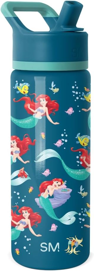 Simple Modern Disney Minnie Mouse Kids Water Bottle with Straw Lid | 14oz Insulated Stainless Steel Kids Tumbler & Spill Proof Toddler Cup for School, Girls, Boys | Summit | Minnie Mouse Fun - Colors B