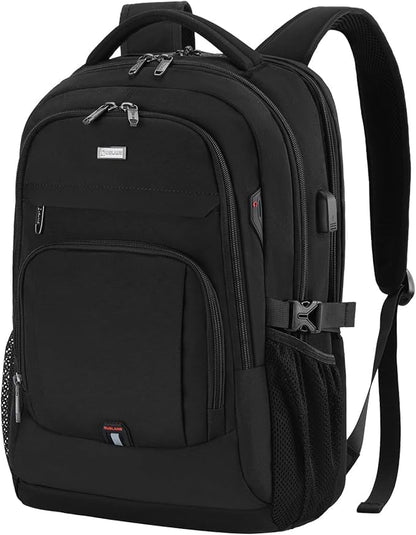 DUSLANG 17 Inch Laptop Backpack for Travel Water Resistant College Backpack for Men/Women Laptop Bag with USB Charging Port,Black - Colors A