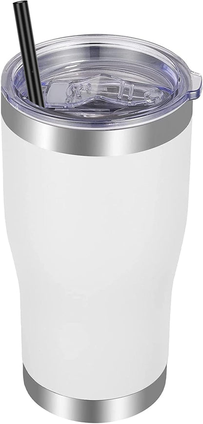 VEGOND 20oz Tumbler Stainless Steel Tumbler Cup with Lid And Straw Vacuum Insulated Double Wall Travel Coffee Mug(Orange 1 Pack)