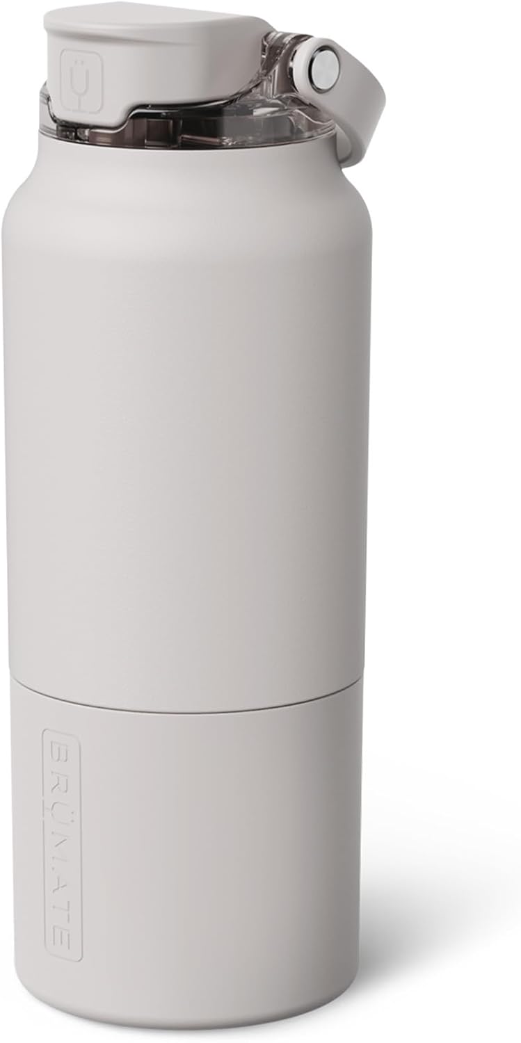 BrüMate Rise 25oz Water Bottle With 100% Leakproof Covered Silicone Straw | Insulated Stainless Steel Water Bottle | Cup-Holder Friendly | Fast Flow | Soft Sip Silicone Spout | BPA-Free (Rose Taupe)