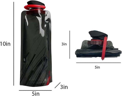 4 Pack Collapsible Water Bottles for Travel – 24oz Foldable Water Bottle with Leakproof Lid, Food-Grade Silicone Portable Reusable BPA-Free Water Bottle for Hiking,Sports,Camping,Biking