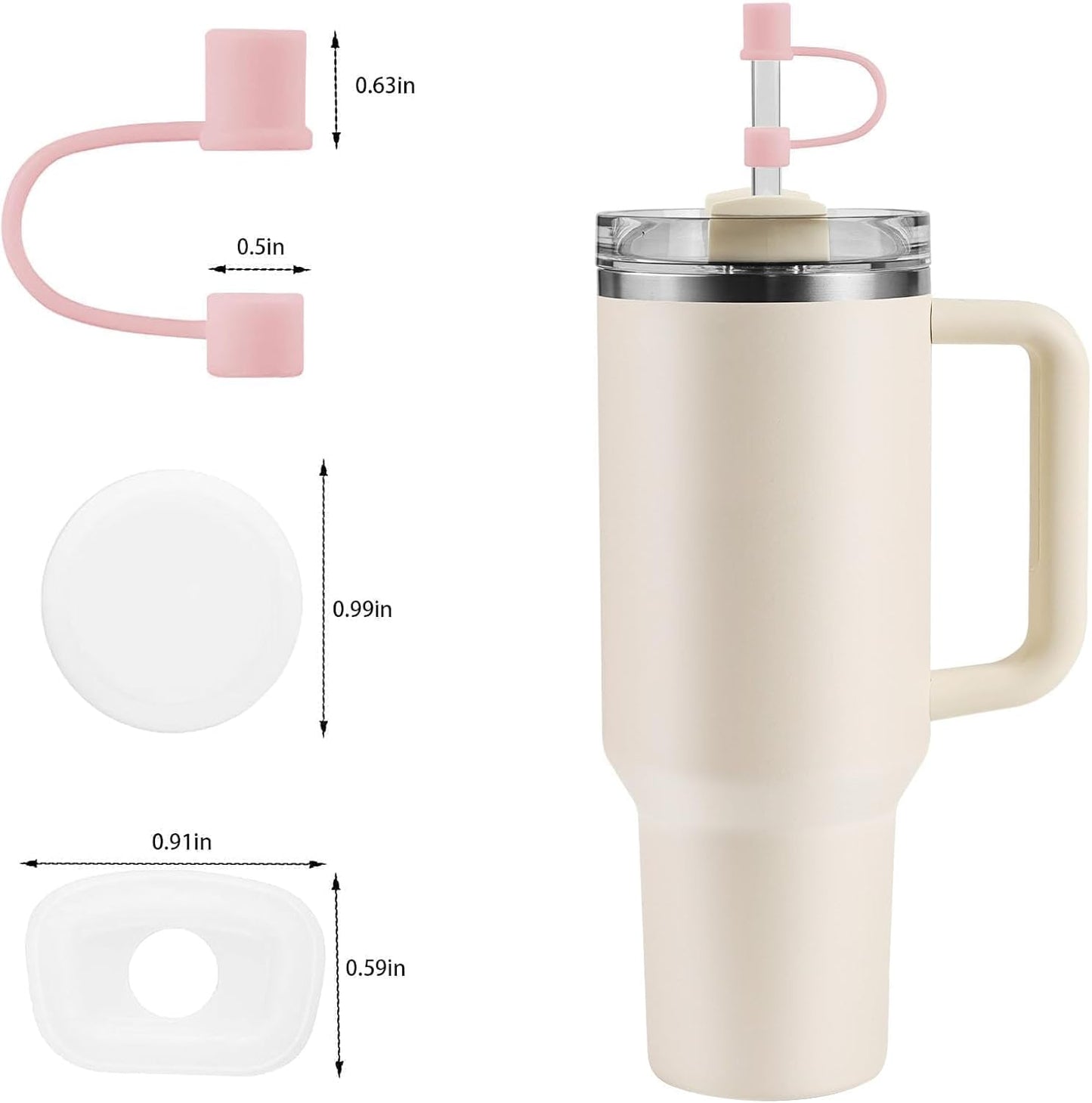 MOLOSLEEVE 21 Colors Straw Toppers Include A Set of Leak-proof Plugs, for Stanley Straw Covers Cap for Stanley Cup 2.0 30oz, 40oz, Silicone, Dust-Proof （Clear）