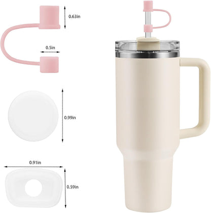 MOLOSLEEVE 21 Colors Straw Toppers Include A Set of Leak-proof Plugs, for Stanley Straw Covers Cap for Stanley Cup 2.0 30oz, 40oz, Silicone, Dust-Proof （Clear）