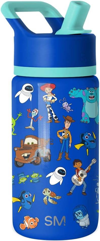 Simple Modern Disney Minnie Mouse Kids Water Bottle with Straw Lid | 14oz Insulated Stainless Steel Kids Tumbler & Spill Proof Toddler Cup for School, Girls, Boys | Summit | Minnie Mouse Fun - Colors B