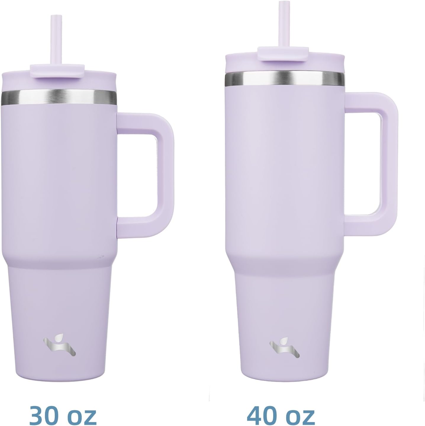 Konokyo 30 oz Tumbler with Handle and 2 Straws,2 in 1 Lid Insulated Water Bottle Stainless Steel Travel Coffee Mug,Sky