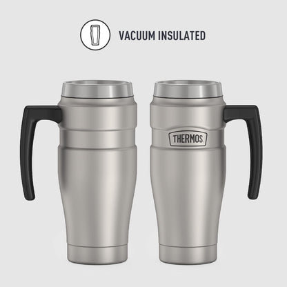 THERMOS Stainless King Vacuum-Insulated Stainless Steel Tumbler - 16oz, Midnight Blue - Insulated Coffee Tumbler for Hot & Cold Drinks - Leak-Proof & Sweat-Proof for Commuting & Traveling