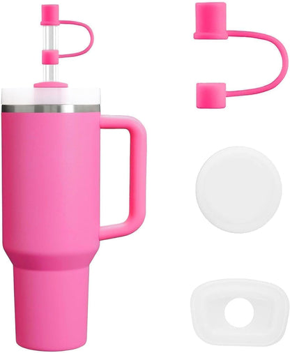 MOLOSLEEVE 21 Colors Straw Toppers Include A Set of Leak-proof Plugs, for Stanley Straw Covers Cap for Stanley Cup 2.0 30oz, 40oz, Silicone, Dust-Proof （Clear）