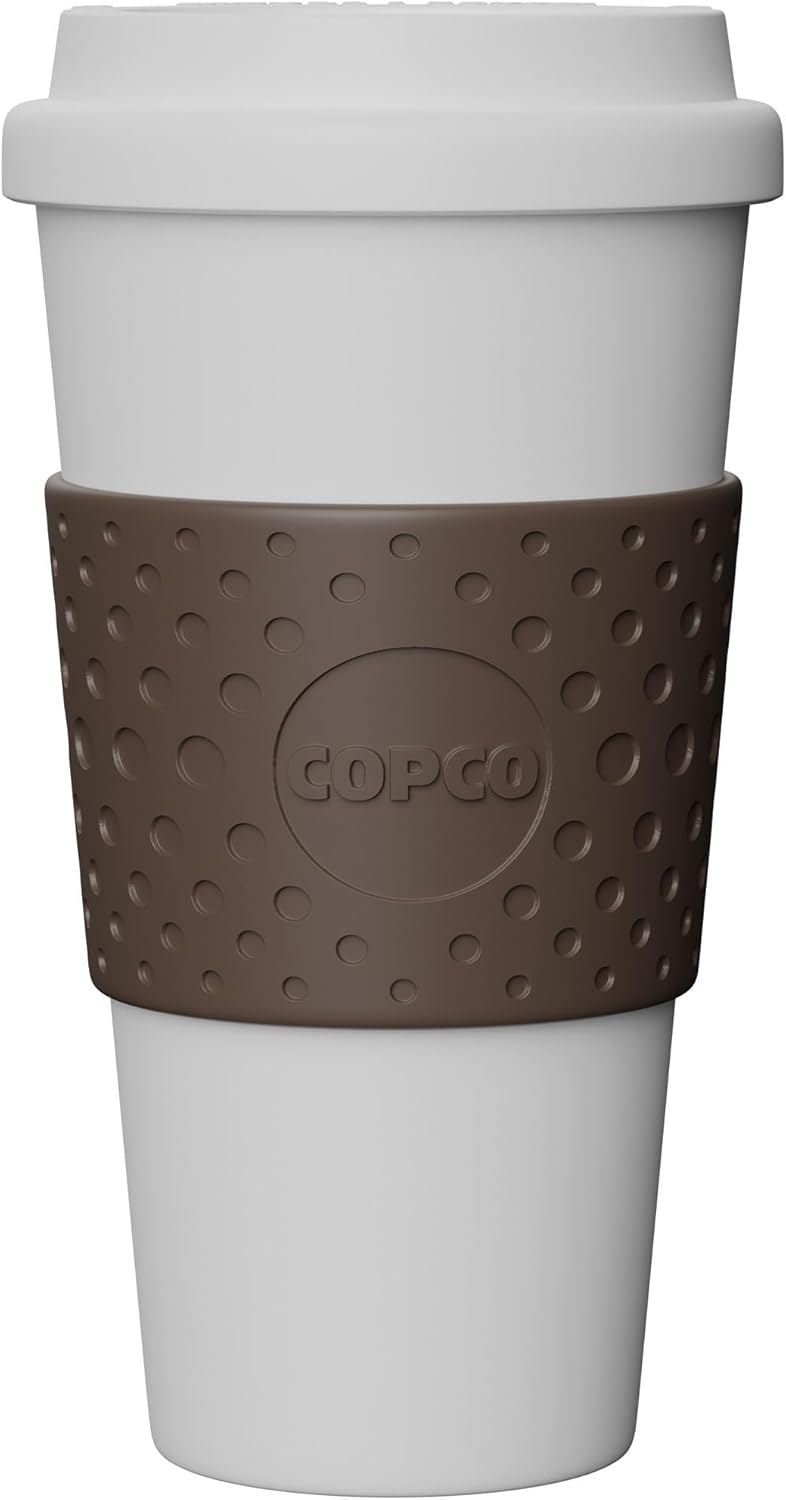 Copco Acadia 16 oz Travel Mug - Insulated Reusable Coffee Tumbler with Double-Walled Plastic, Leak-Proof Lid, BPA-Free - Portable Mug for Hot & Cold Drinks, Cup Holder Friendly (Blue)