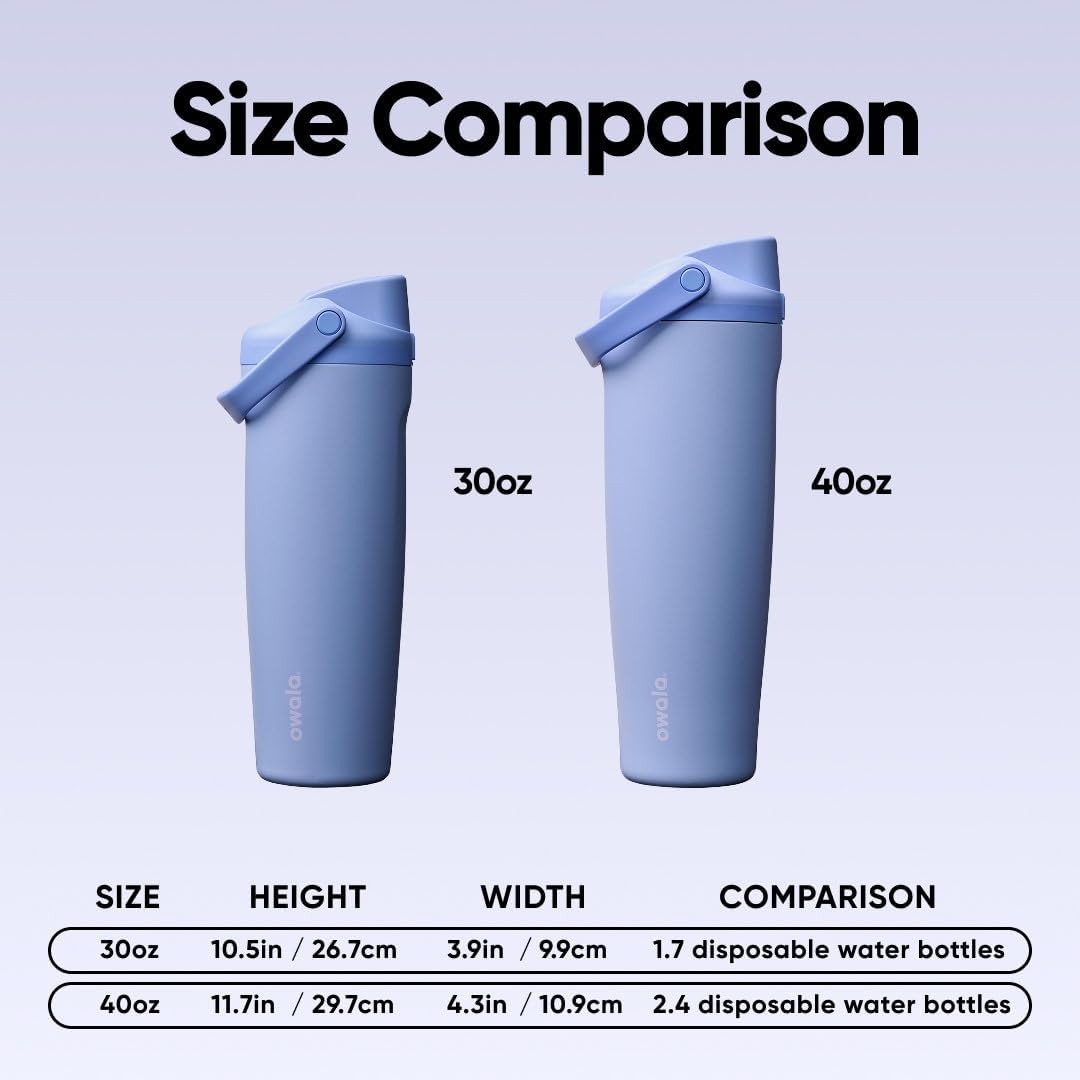 Owala FreeSip Sway Insulated Stainless Steel Water Bottle with Two-Way Spout, Built-In Straw and Bucket Handle, Made for Travel, School, and Sports, 30oz, BPA Free, Leak Proof, Daybreak