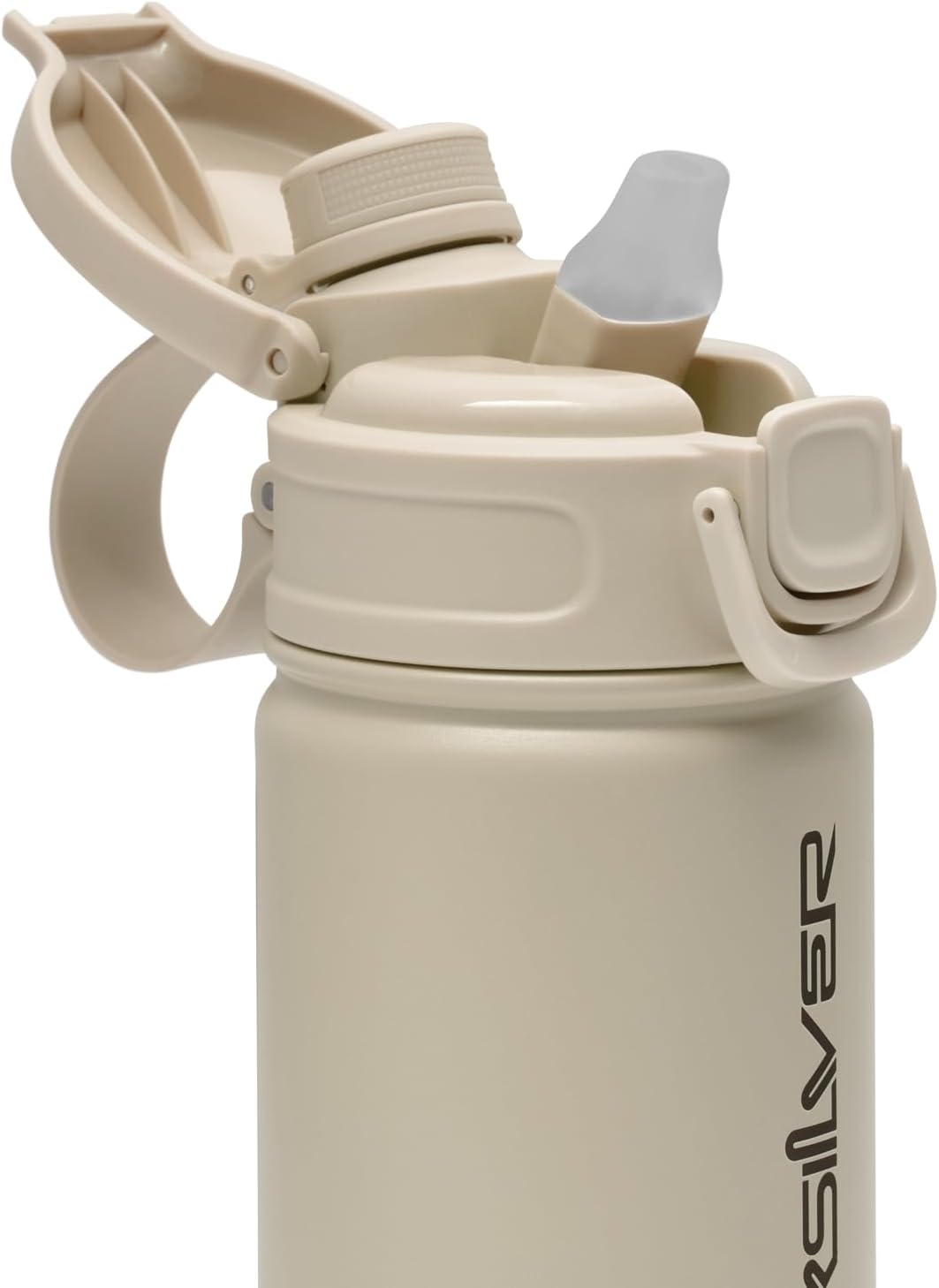 Quiksilver Laguna 32oz Tripple Wall Stainless Steel Water Bottle, Reusuable Sports Bottle with Leak-Proof Straw and Spout Lid, Non-Slip Rubber Base, Carrier Handle, 24H Hot & Cold Insulated Tumbler