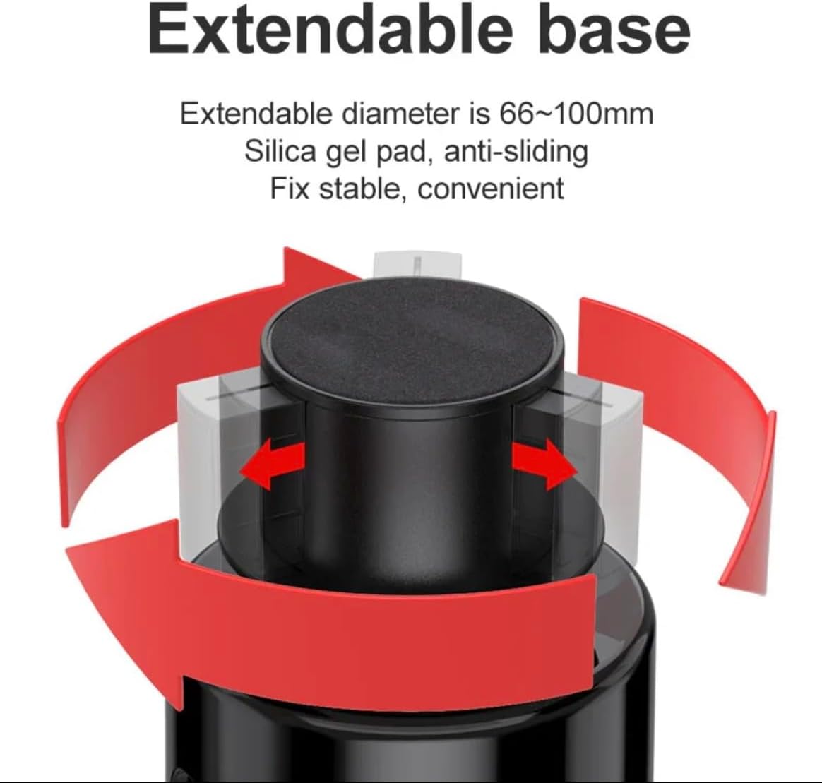 Car Cup Holder Expander - Fits Hydro Flasks 32/40 oz, Nalgene, Yeti & Large Bottles up to 3.8 inches Wide - for Car up to 3.2 Inches Wide - Black
