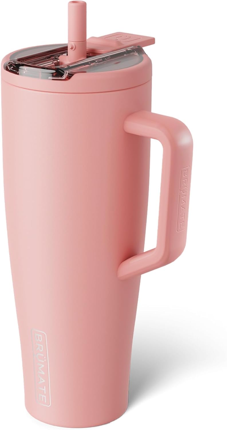 BrüMate Era Flip 30oz Tumbler with 100% Leakproof Covered Straw Lid | Hygienic Covered Straw | Insulated Stainless Steel Water Bottle with Handle | Cup Holder Friendly | BPA-Free (Sage)