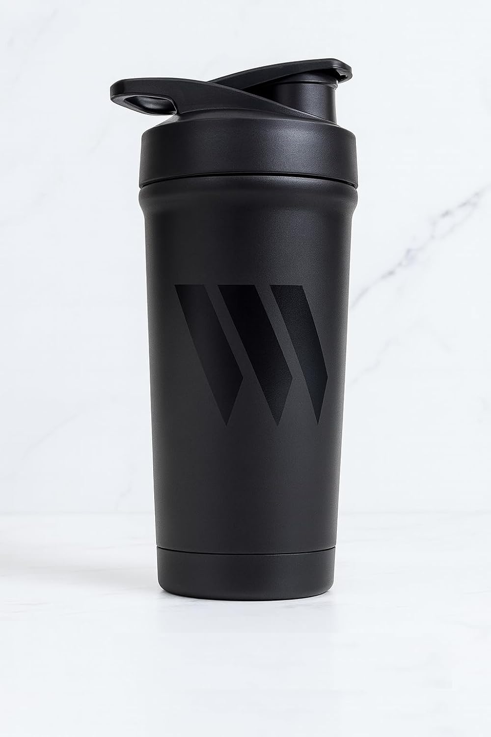 Swolverine® Stainless Steel Shaker | Black on Black Stainless Steel Protein Shaker Bottle
