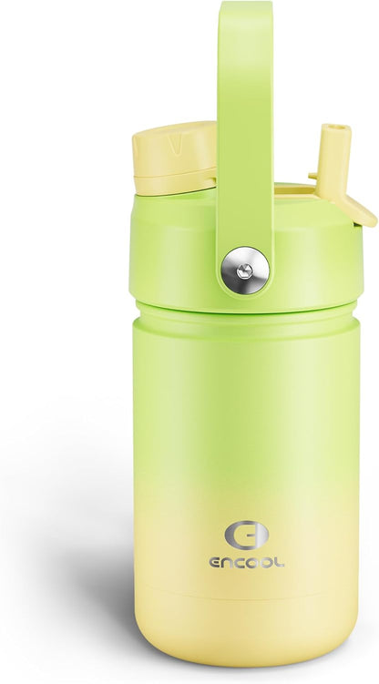 ENCOOL Insulated Water Bottle with Straw Stainless Steel Water Bottle, Leak-Proof, BPA-Free, Double Wall Vacuum Keeps Cold for 24 Hours for Sports, Travel, School (26 oz, Cotton Candy) - Colors C