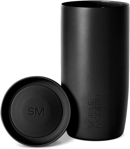 Simple Modern Travel Coffee Mug Tumbler with 360° Lid | Ceramic-Lined Insulated Stainless Steel Cold Brew Iced Coffee Cup | Gifts for Women Men Her Him | Voyager Signature | 16oz | Sea Glass Sage