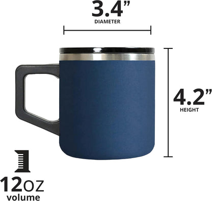 Elemental Insulated Coffee Mug - Triple-Wall Stainless Steel Summit Travel Cup for Hot and Cold Drinks - Thermal Coffee Mug with Lid and Handle for Camping, Office & Travel 16oz - Rainbow Speckle