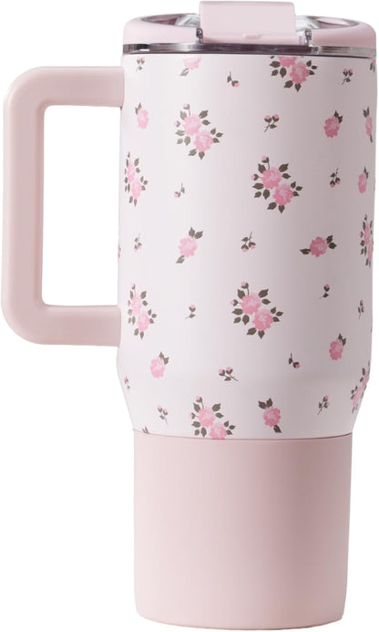 HydroJug Coffee Traveler 20 oz - Leak-Resistant, Ceramic-Lined Insulated Travel Coffee Mug for Hot or Cold Drinks with Flip Lid & Handle, Dishwasher Safe Coffee Tumbler, Cascade