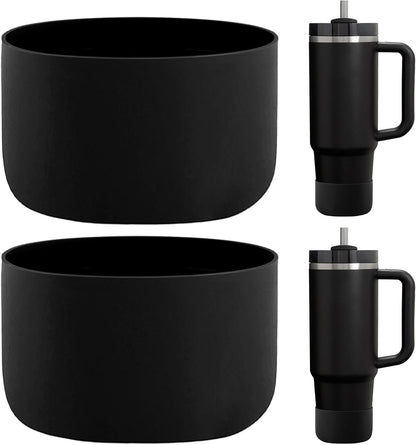 HEYSKAY 2pcs Protective Flask Silicone Boot Base for Stanley Quencher Adventure 40oz & Stanley IceFlow 20oz 30oz Tumbler, and Compatible with 12-24oz Hydro Sport Water Bottles,Yeti and More