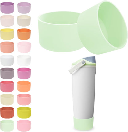 2PCS Silicone Boots for Owala 30oz & 40oz FreeSip Sway Bottles & Tumblers – Non-Slip, Scratch-Resistant, Stability Enhancer for Owala Accessories (Eucalyptus Green) - Colors B
