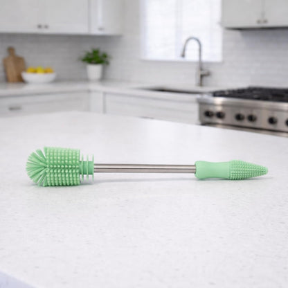 Haakaa Silicone Cleaning Brush Kit – Household Cleaning Brushes for Bottles and Crevices – Food-Grade Silicone: Dishwasher Safe (Brush-Blush)