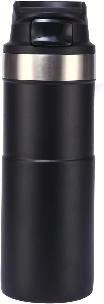 MAXFOREST16OZ Trigger Action Travel Mug - 500ml BPA Free Insulated Stainless Steel Coffee Tumbler, Leak-Proof Wide Mouth Design for Commuters, Sports & Outdoor Enthusiasts (Green)