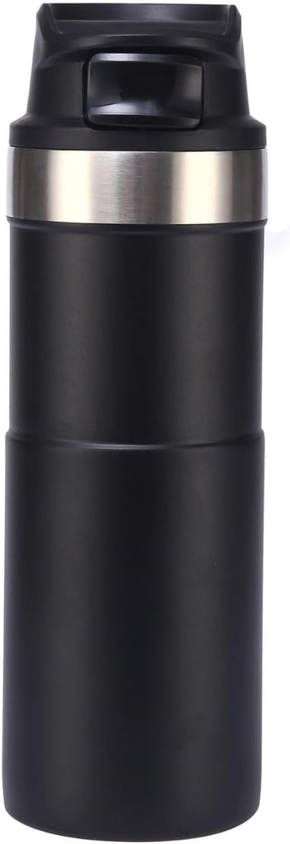 MAXFOREST16OZ Trigger Action Travel Mug - 500ml BPA Free Insulated Stainless Steel Coffee Tumbler, Leak-Proof Wide Mouth Design for Commuters, Sports & Outdoor Enthusiasts (Green)