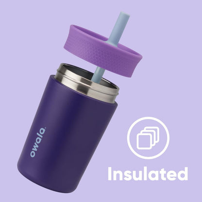 Owala Kids BPA-Free Plastic Tumbler with Spill Resistant Flexible Straw, Easy to Clean, Kids Water Bottle, Great for Travel, Dishwasher Safe, 15 Oz, Skate Park