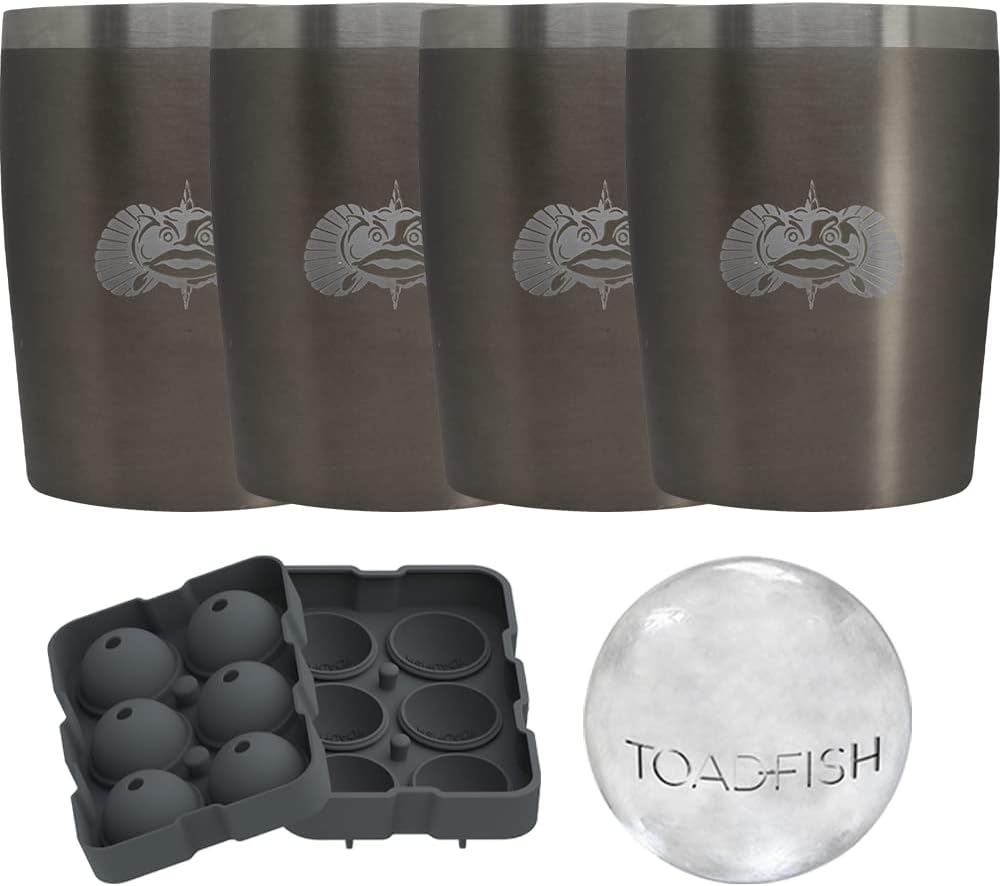 Toadfish Non-tipping 10oz Double Wall Insulated Stainless Steel Rocks Tumbler w/ East Slide Lid - Graphite