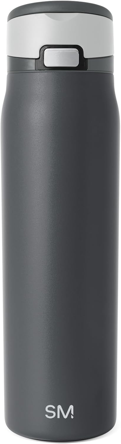 Simple Modern Mesa Loop Water Bottle with Covered Straw and Handle | 24oz Cup Holder Friendly Insulated Stainless Steel Bottles for Travel, Sports and School | Iris Sage - Colors A