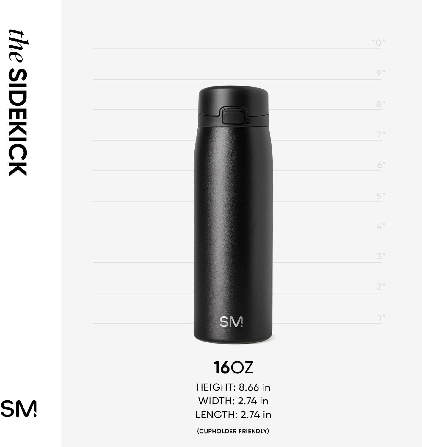 Simple Modern Sidekick Travel Coffee Mug | Ceramic-Lined Insulated Stainless Steel Tumbler | Leak-Proof and Cup Holder Friendly | 16oz, Almond Birch Mix