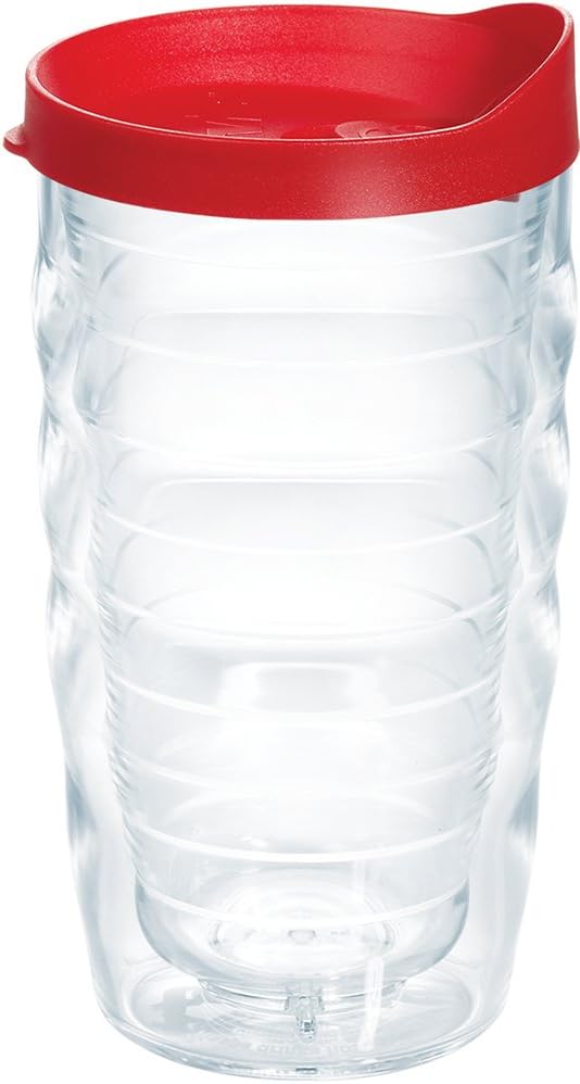 Tervis Clear & Colorful Lidded Made in USA Double Walled Insulated Tumbler Travel Cup Keeps Drinks Cold & Hot, 24oz, Black Lid, 1 Count (Pack of 1)