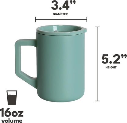 Elemental Insulated Coffee Mug - Triple-Wall Stainless Steel Summit Travel Cup for Hot and Cold Drinks - Thermal Coffee Mug with Lid and Handle for Camping, Office & Travel 16oz - Rainbow Speckle