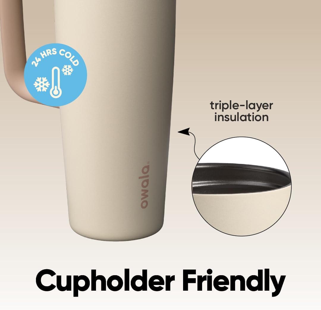 Owala FreeSip Tumbler - Stainless Steel - 40-oz. - Tan (Lightly Toasted)