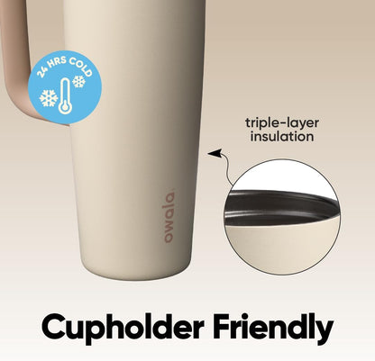 Owala FreeSip Tumbler - Stainless Steel - 40-oz. - Tan (Lightly Toasted)