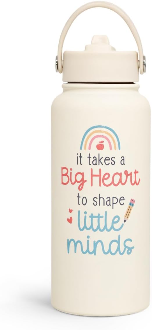 SANDJEST Pickleball Gift for Women, Water Bottle Stainless Steel 32oz with Lid & Straw, Sport Insulated Bottles Gifts for Girls Friends Teens Birthday Christmas