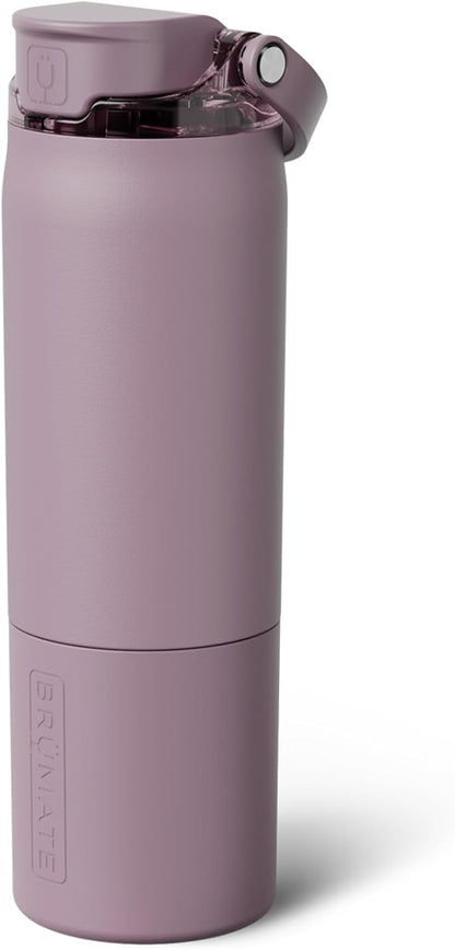 BrüMate Rise 25oz Water Bottle With 100% Leakproof Covered Silicone Straw | Insulated Stainless Steel Water Bottle | Cup-Holder Friendly | Fast Flow | Soft Sip Silicone Spout | BPA-Free (Rose Taupe)