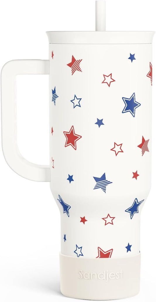 SANDJEST Pickleball 40oz Tumbler With Handle and Straw, Pickleball Queen Insulated Stainless Steel Travel Coffee Mug for Women Girls Players, Gift Idea for Birthday Christmas Mothers Day