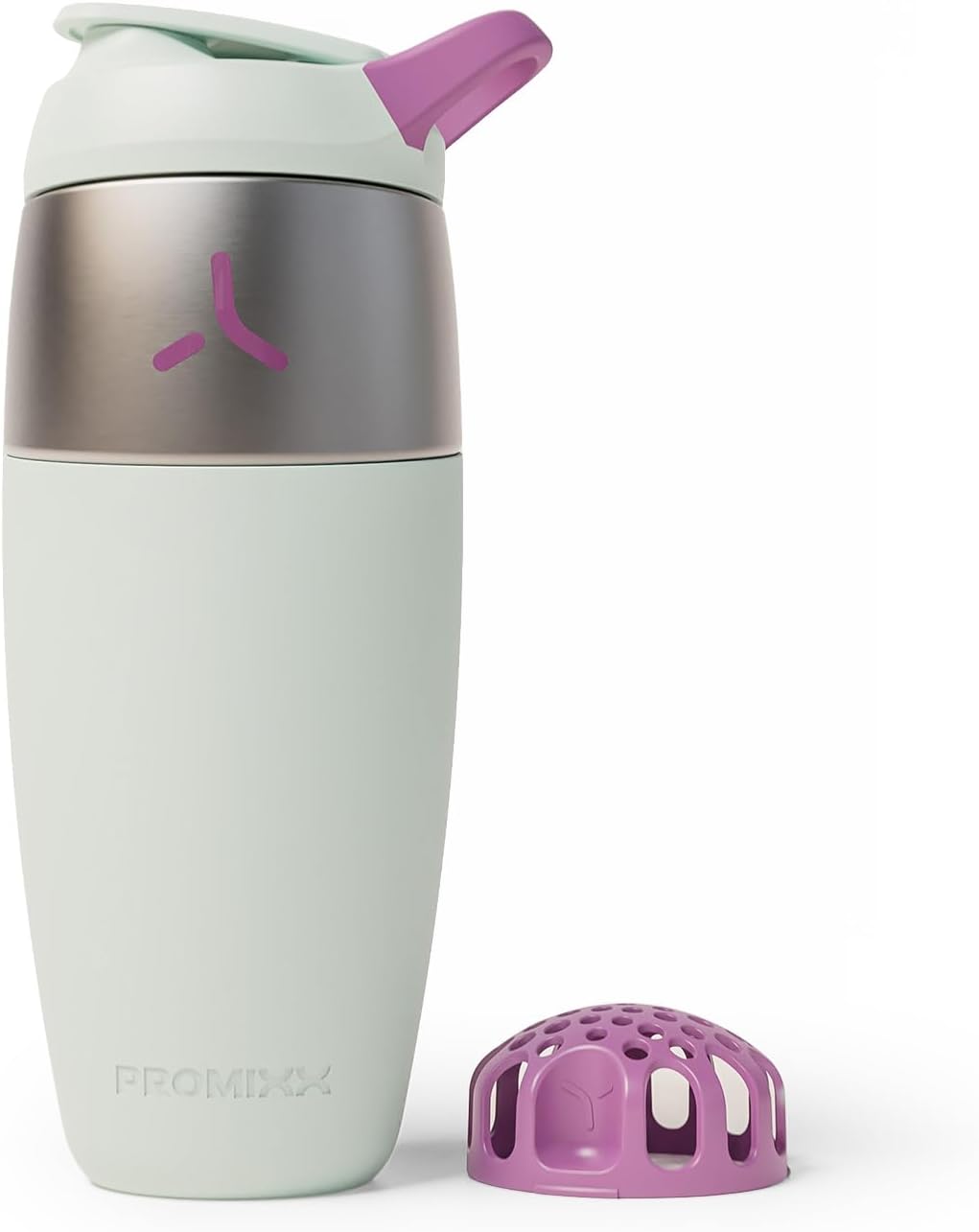 Promixx Pursuit Stainless Steel Shaker Bottle - 26oz Lightweight Metal Protein Mixer with Snap-Fit Agitator for Smooth Shakes - Leak-Proof Gym Shaker Cup for Fitness & Travel - Midnight Blue