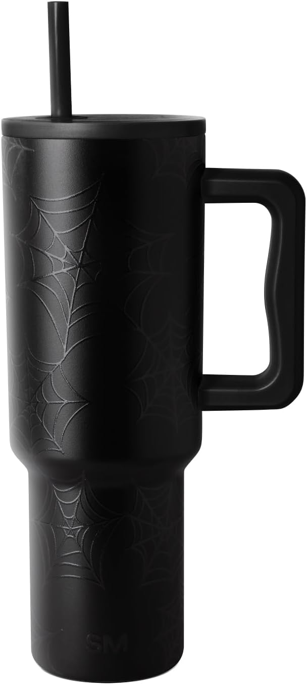 Simple Modern Halloween Signature Voyager | 16oz Travel Coffee Mug Tumbler with 360° Lid | Gifts for Women Men | Ceramic-Lined Insulated Stainless Steel Cold Brew Iced Coffee Cup | Spooky Mix