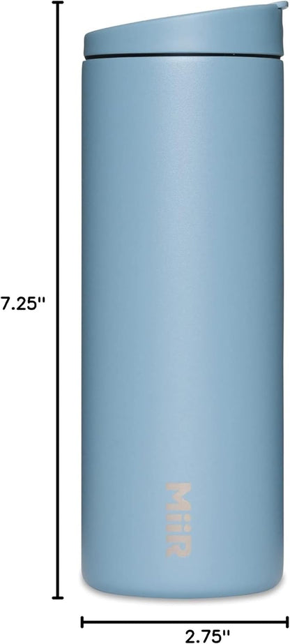 MiiR Flip Traveler 16oz - Double-Wall Vacuum Insulated with Flip Lid, BPA-Free Stainless Steel Construction, Insulated Tumbler for Hot or Cold Drinks