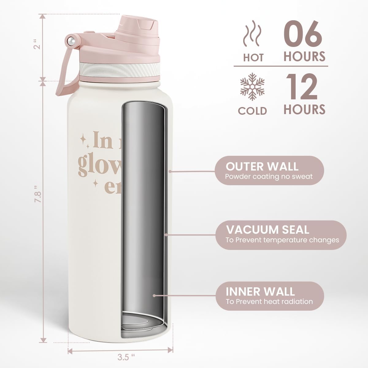 SANDJEST Pickleball Stainless Steel Water Bottle with Strap 32oz, Insulated Bottles with Straw and Spout Lid for Gym Sports Travel Outdoor, Gifts for Women Girls Birthday Christmas